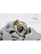 Anillo Peridoto amarillo Oro amarillo de 14 quilates Artesanía vintage vrc157y